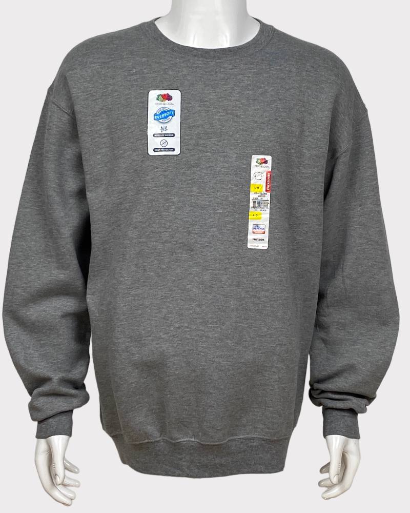 Fruit Of The Loom Gray Round Neck Sweatshirt ( L )