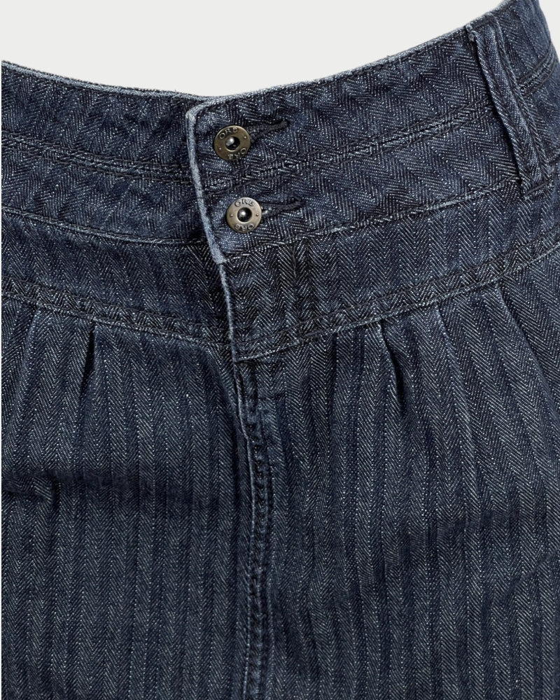 Orb Dark-Wash Blue Faded Denim Mini Skirt (W30)