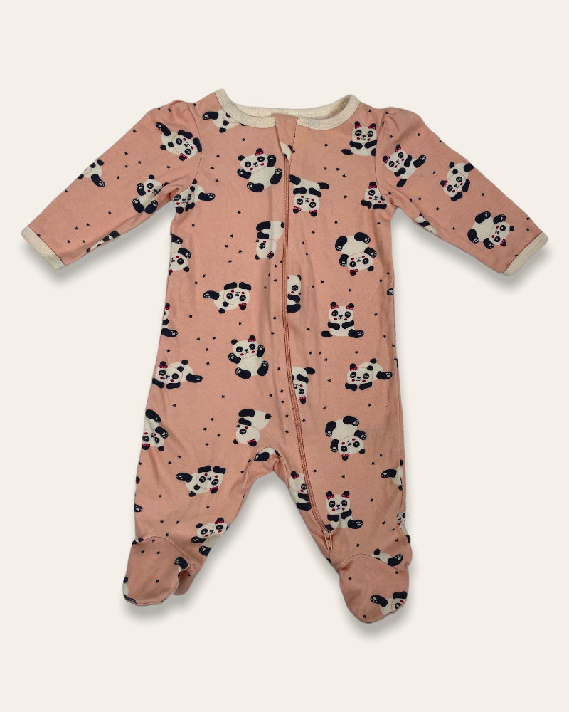 Wonder Nation Panda Print Onesie (0-3M)