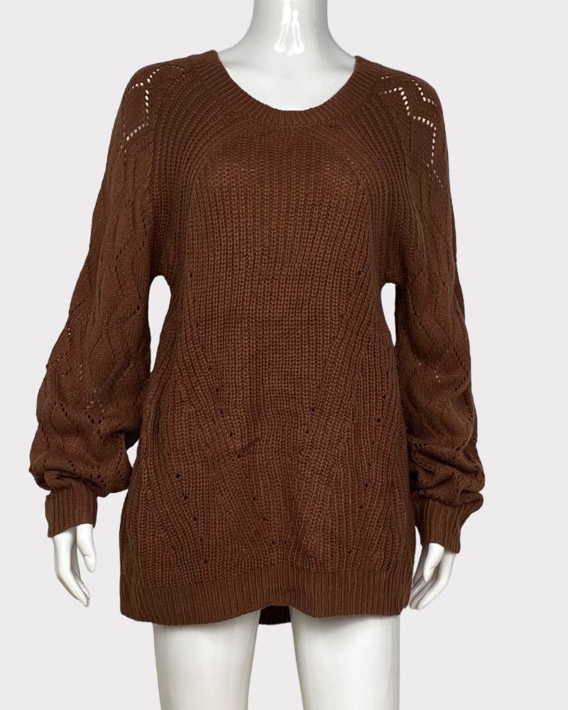 Brown Style Ladies Knitted Sweatshirt ( L )