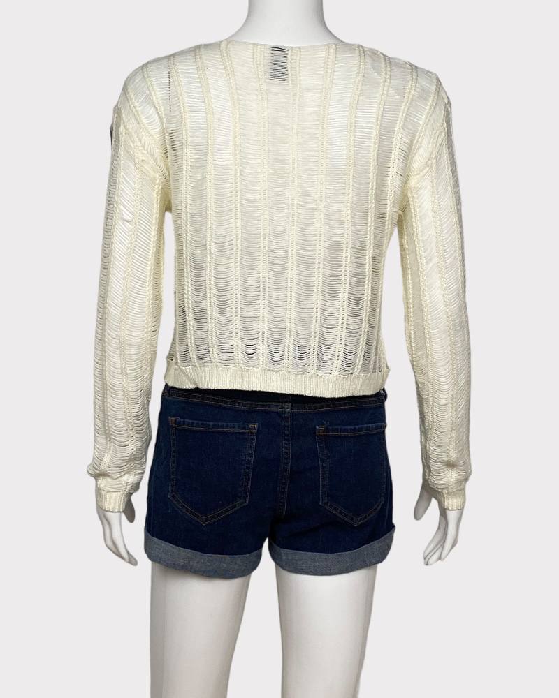 Windsor White Ladies Knitted Sweatshirt ( S)