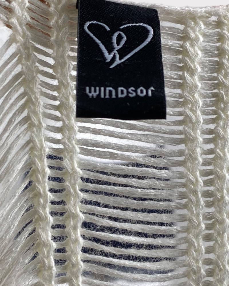 Windsor White Ladies Knitted Sweatshirt ( S)