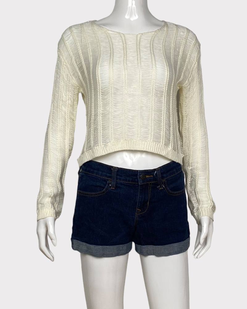 Windsor White Ladies Knitted Sweatshirt ( S)