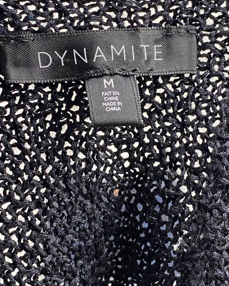 Dynamite Plain Black Knitted Crop Top