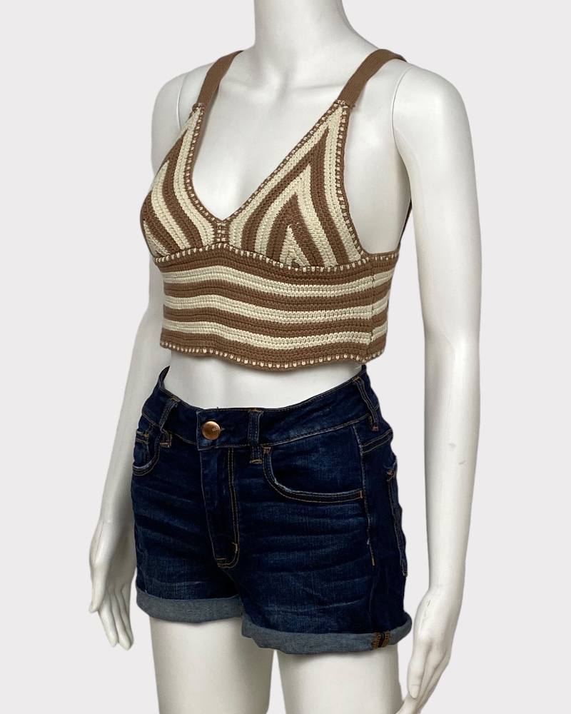 Hazel Moon Stripped  Ladies Knitted Crop Top