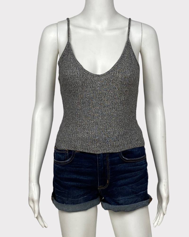 Brandy Melville Gray  Ladies Knitted Crop Top