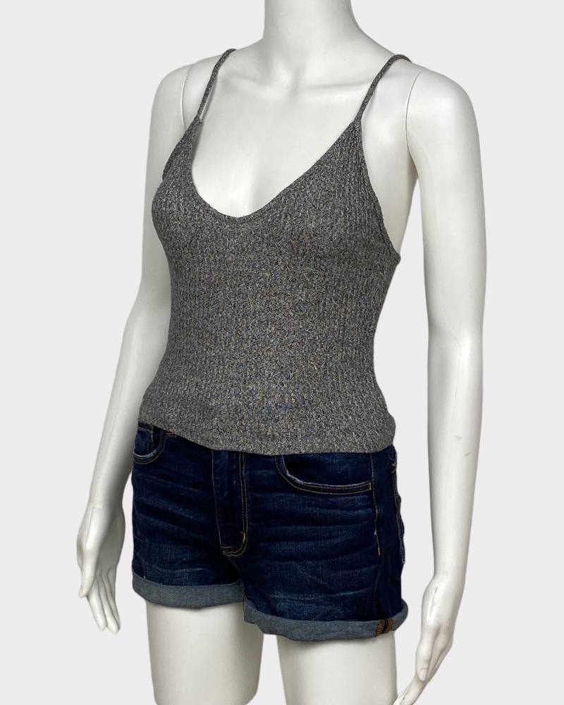 Brandy Melville Gray  Ladies Knitted Crop Top