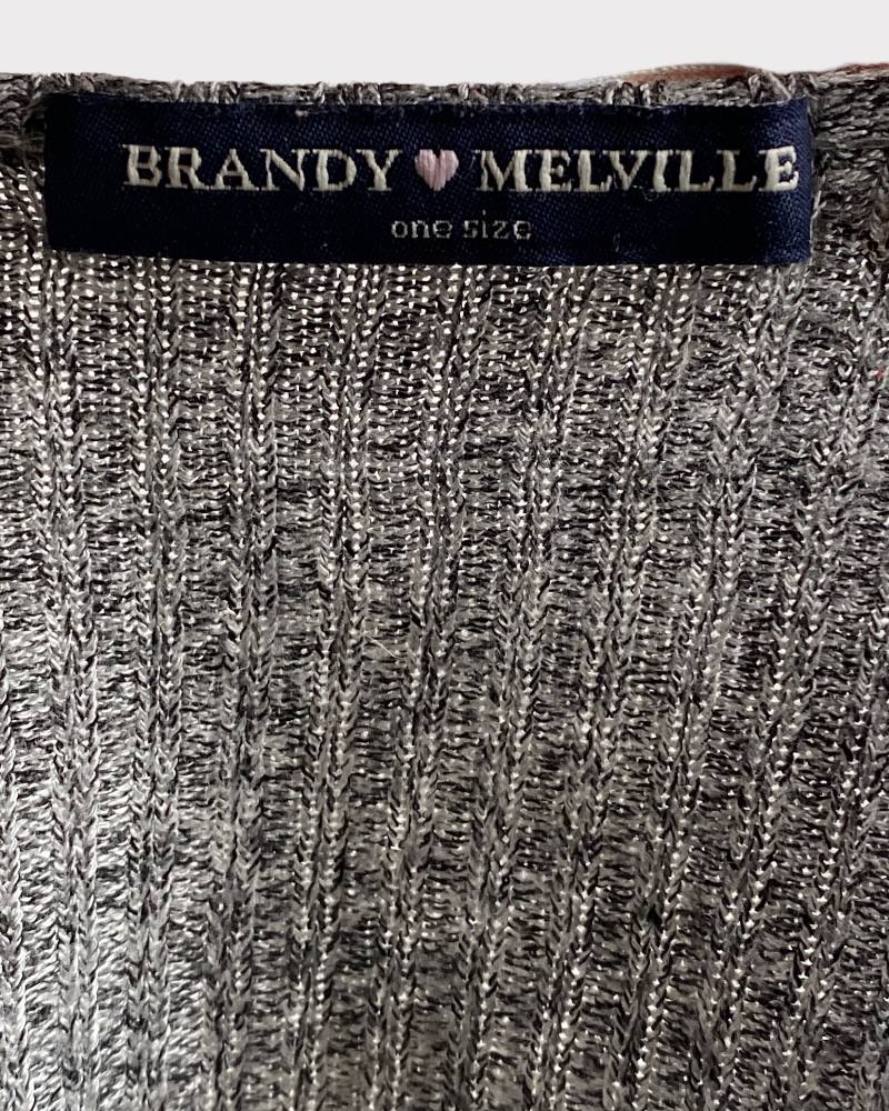 Brandy Melville Gray  Ladies Knitted Crop Top