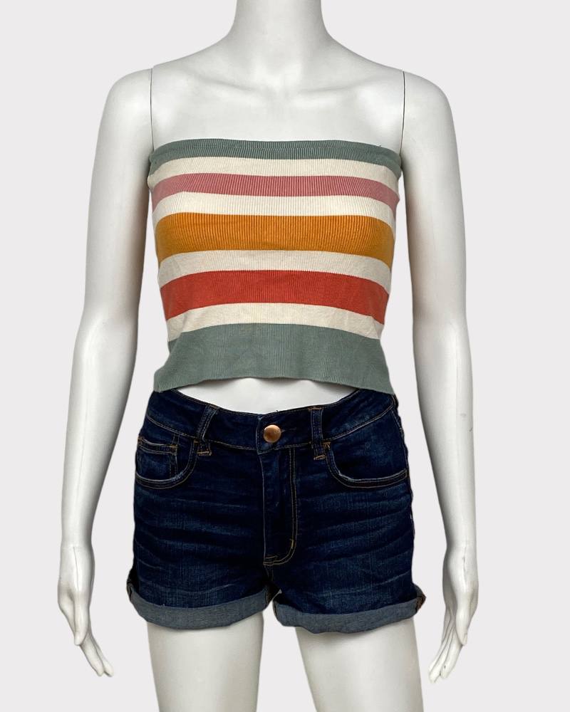 Forever 21 Stripped Ladies Knitted Crop Top