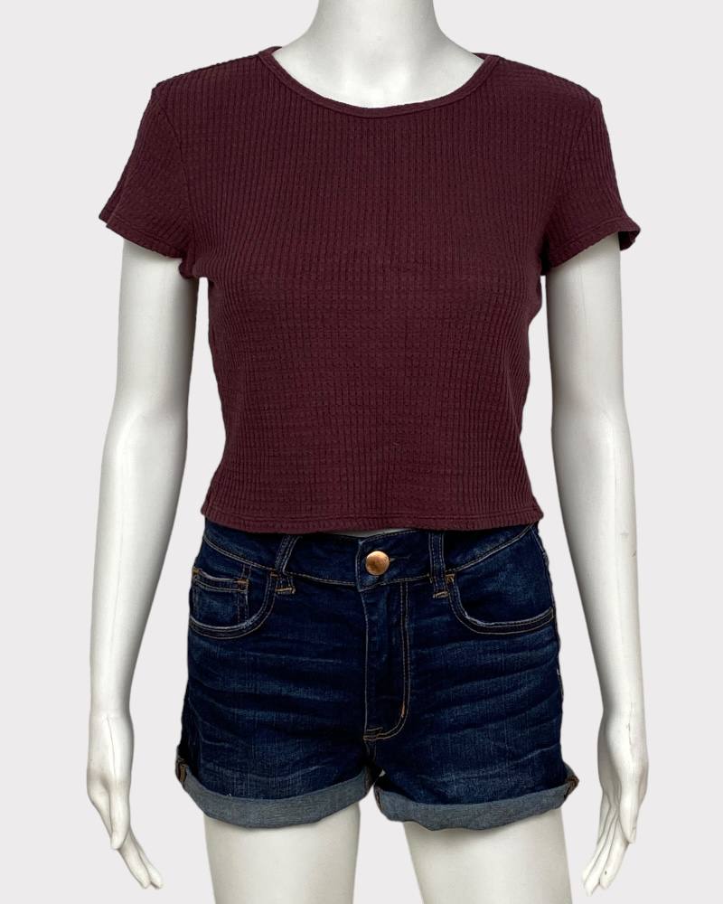 American Eagle Plain Color  Ladies Knitted Crop Top