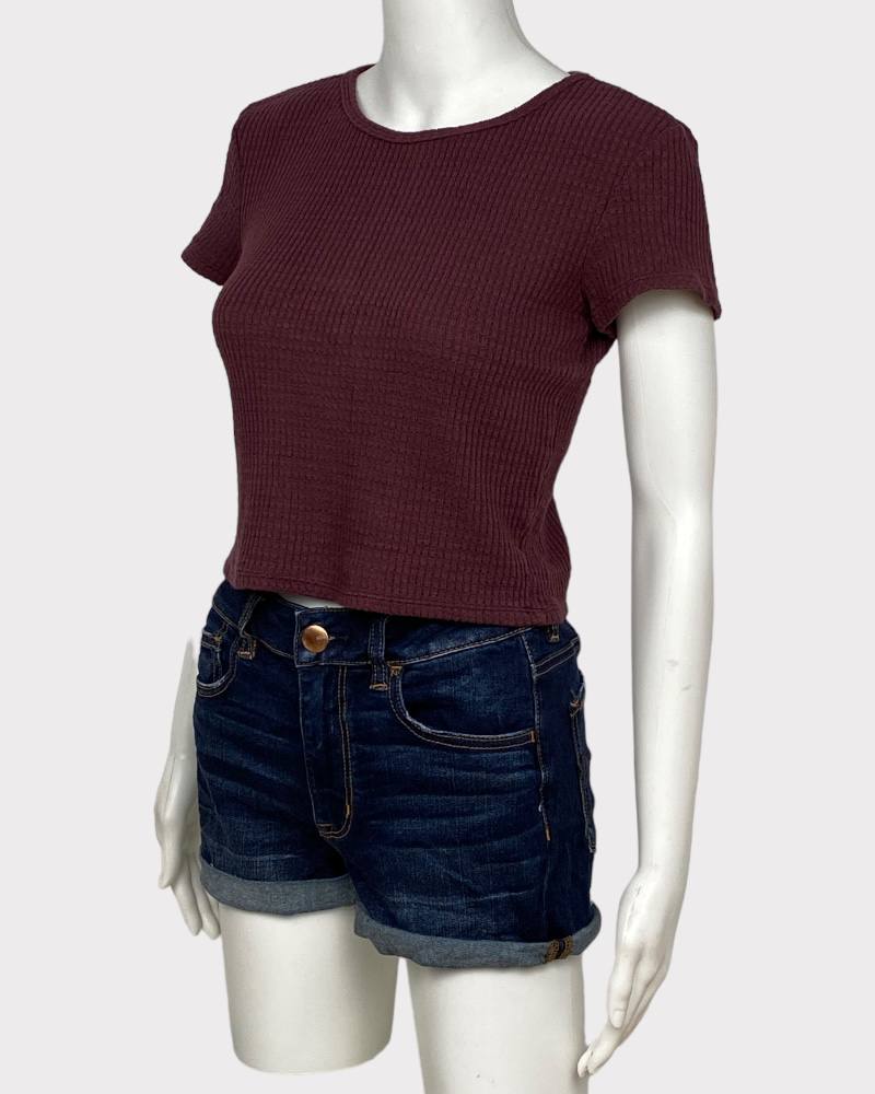 American Eagle Plain Color  Ladies Knitted Crop Top