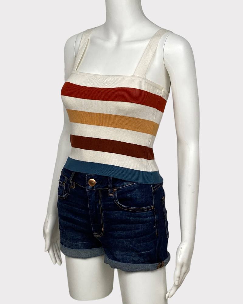 Forever 21 Stripped Ladies Knitted Crop Top