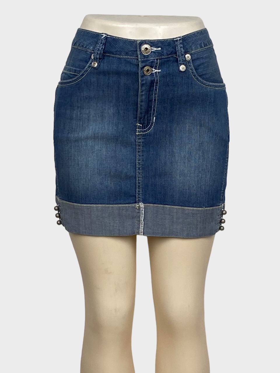 Blue Power Ladies Denim Mini Skirt (W28)