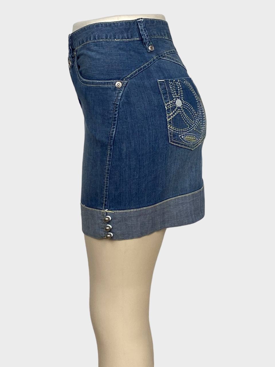 Blue Power Ladies Denim Mini Skirt (W28)