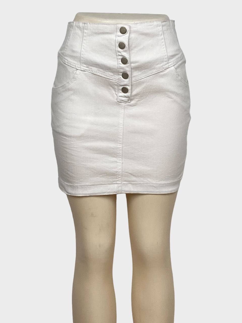 Forever 21 Plain White Ladies Denim Mini Skirt (M)