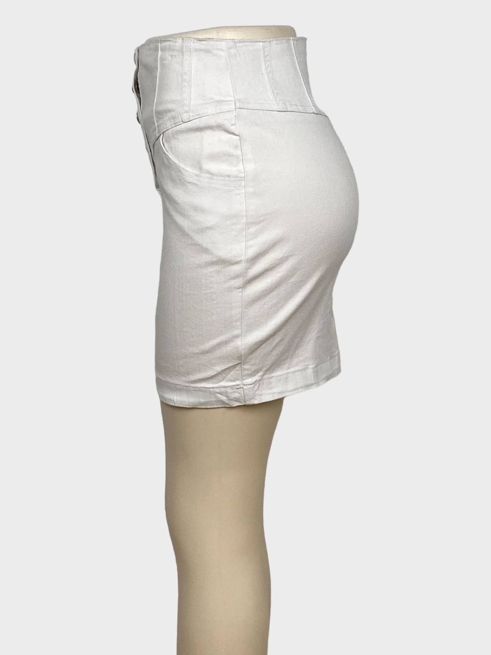 Forever 21 Plain White Ladies Denim Mini Skirt (M)