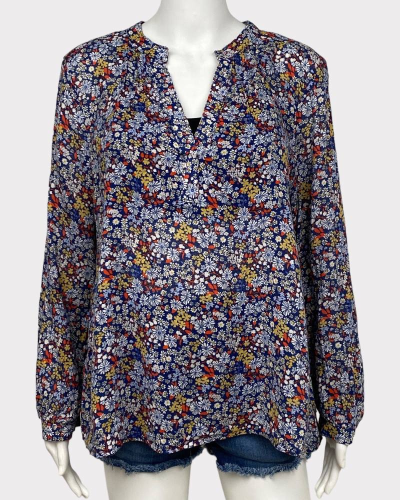 Old Navy Floral Linen Blouse