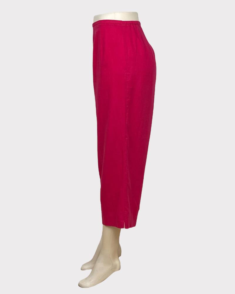 Plaza South Pink Petite Ladies Linen Pant