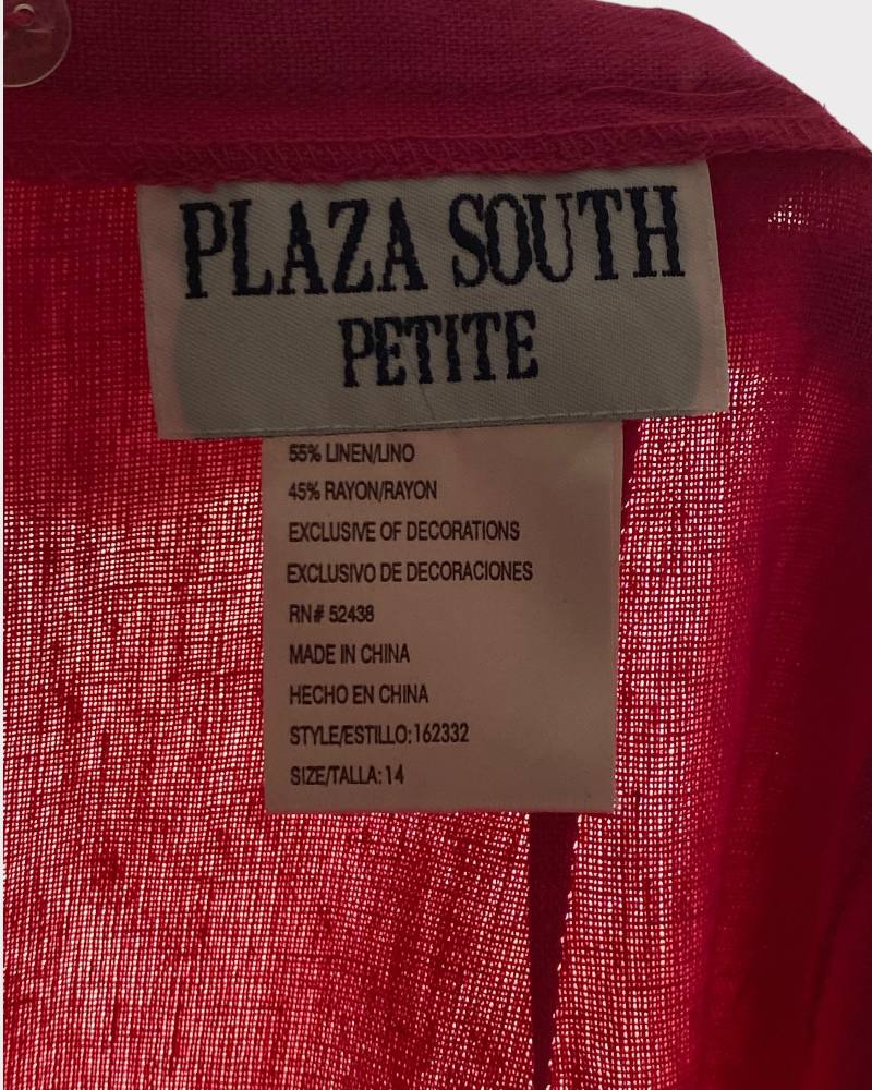 Plaza South Pink Petite Ladies Linen Pant