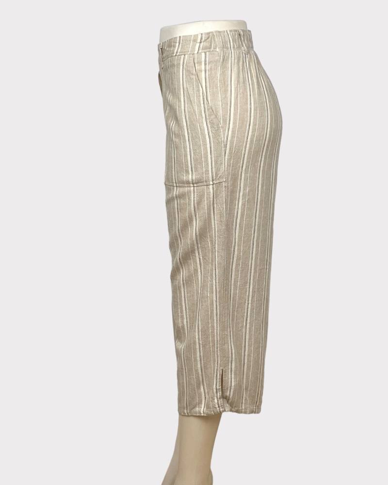 Laura Petite Stripped Ladies Linen Pant