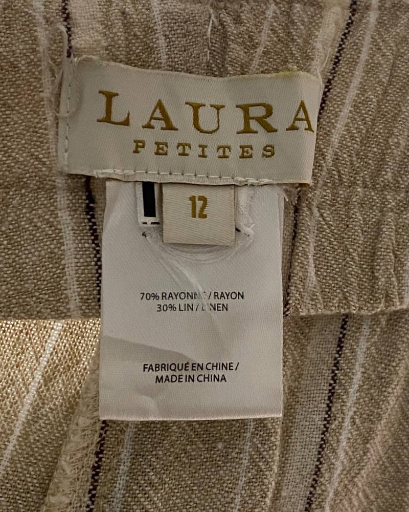 Laura Petite Stripped Ladies Linen Pant