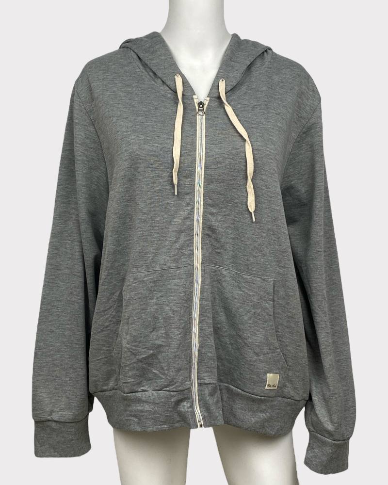 White Mark Gray Zipper Hoodie Ladies Jacket ( 3x )