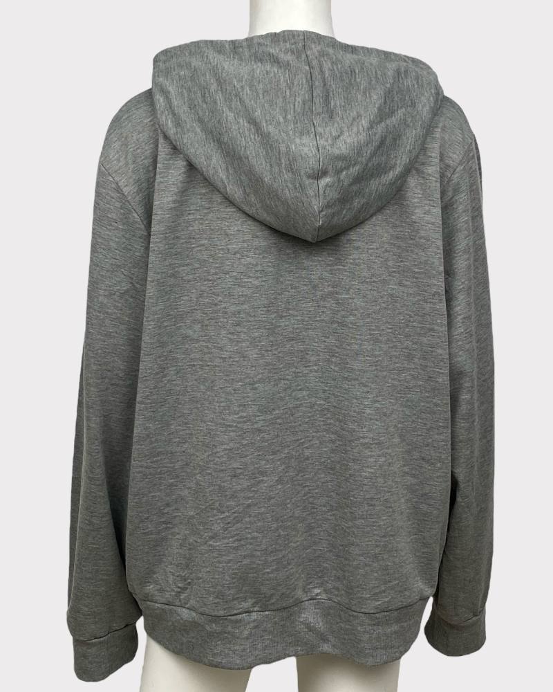 White Mark Gray Zipper Hoodie Ladies Jacket ( 3x )