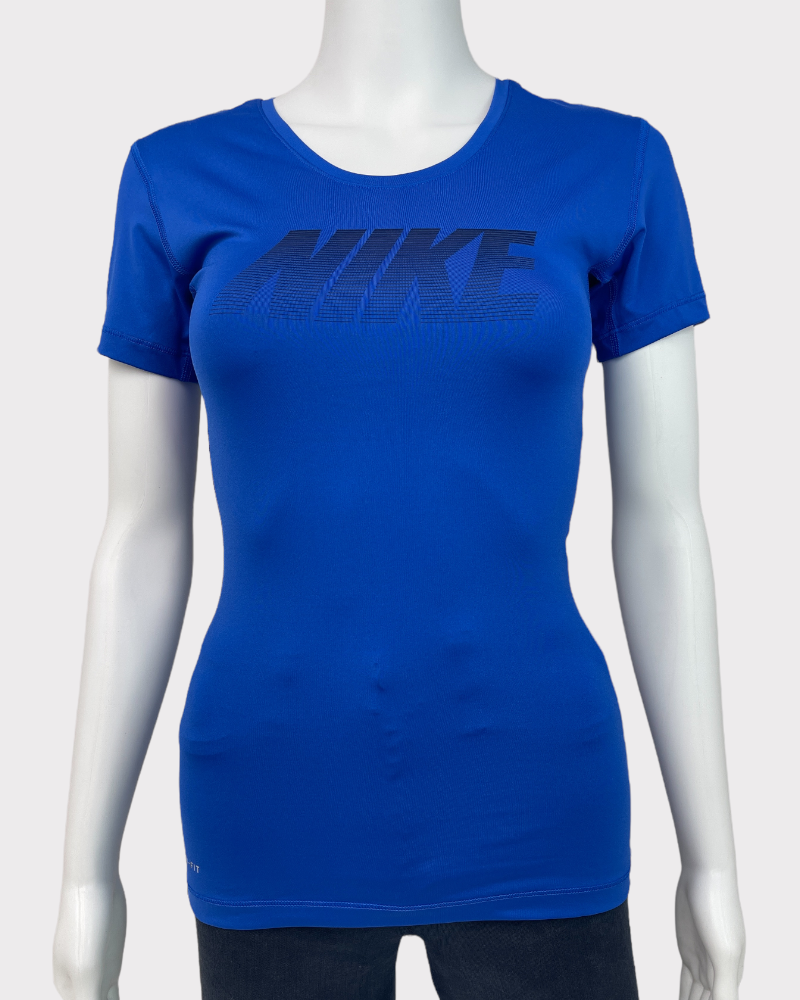 Nike Blue Short-Sleeve Active Top (S)