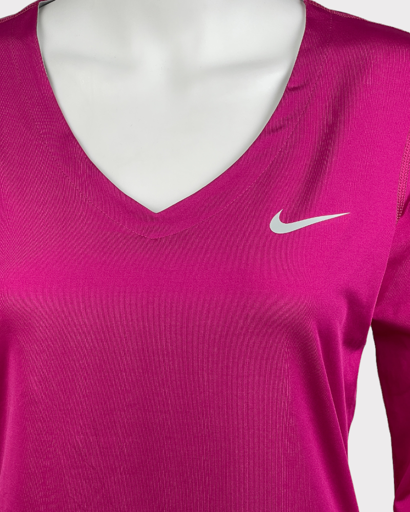 Nike Pro Magenta Long-Sleeve Active Top (L)