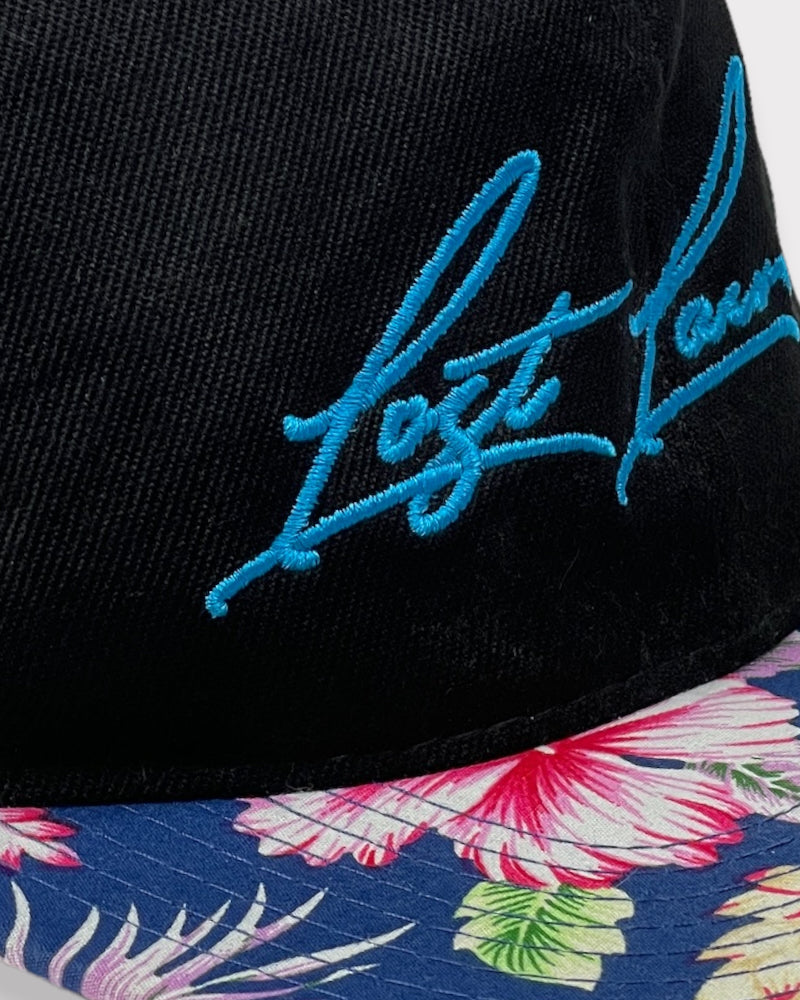 Lost Laundry Black Floral Snapback (Adjustable)