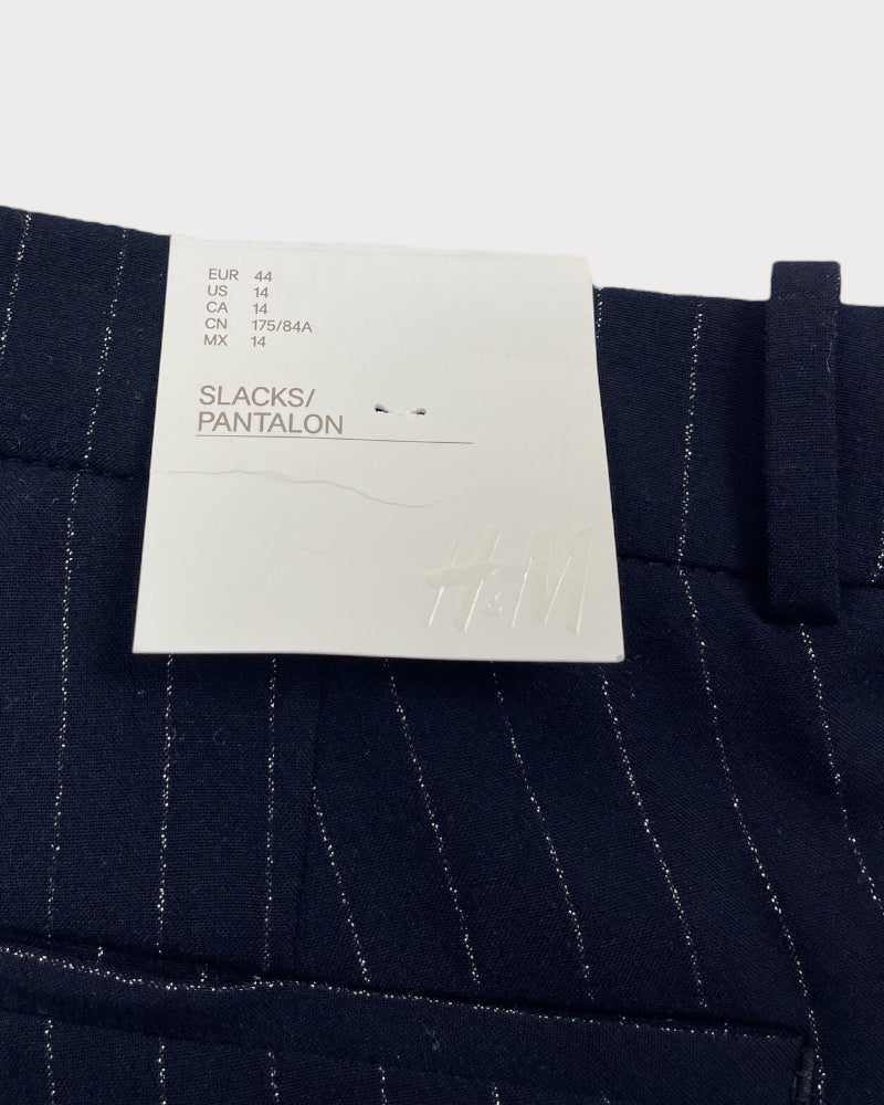 H&M Navy Blue Striped Slacks (W34)