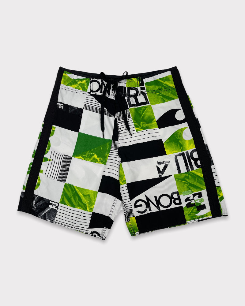 Billabong Men’s Green, Black, White Swimming Shorts (W30)