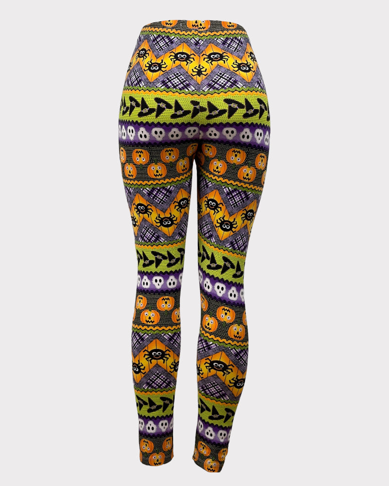 Full Circle Trends Halloween Print Leggings (L)