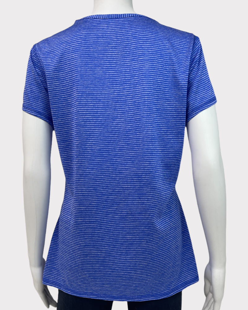 Athletic Works Blue Short-Sleeve Active Top (L)