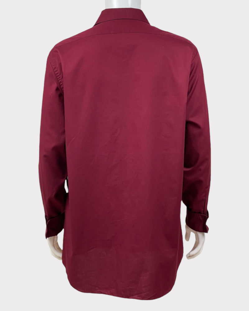 Van Heusen Maroon Flex Collar Classic Fit Shirt (M-L)