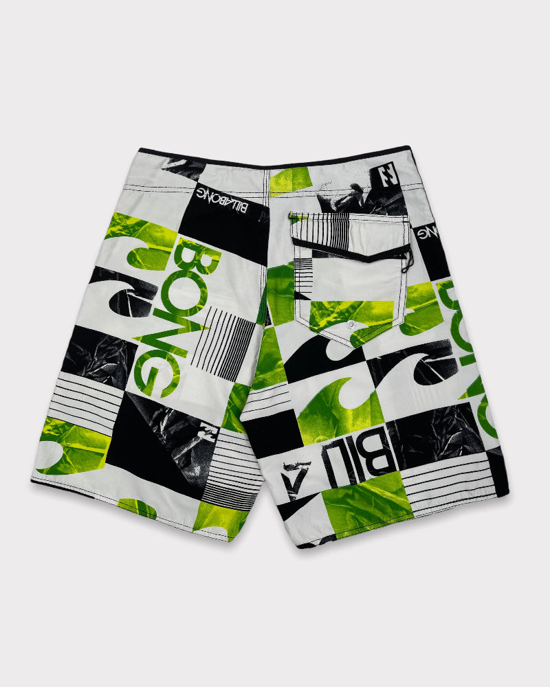 Billabong Men’s Green, Black, White Swimming Shorts (W30)