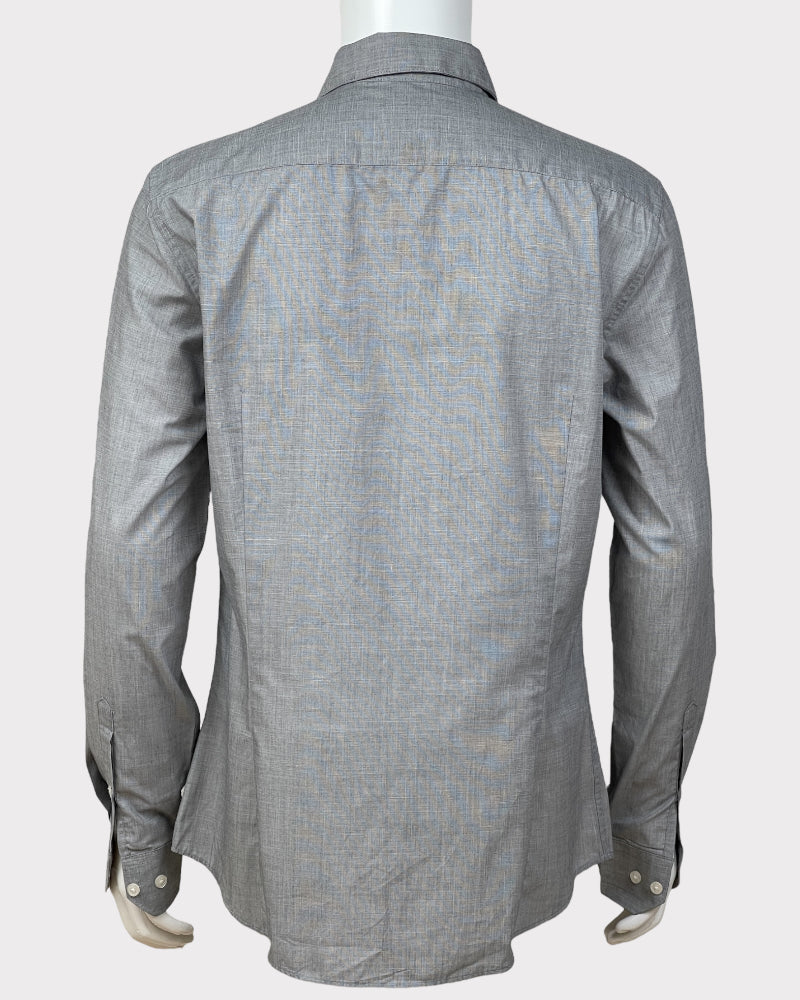 H&M Grey Slim Fit Button-Up Shirt (M)