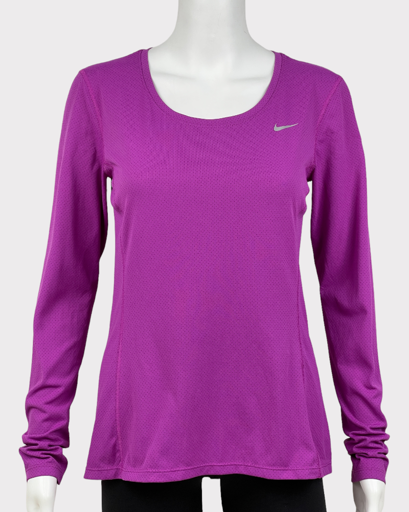 Nike Purple Long-Sleeve Active Top (S)