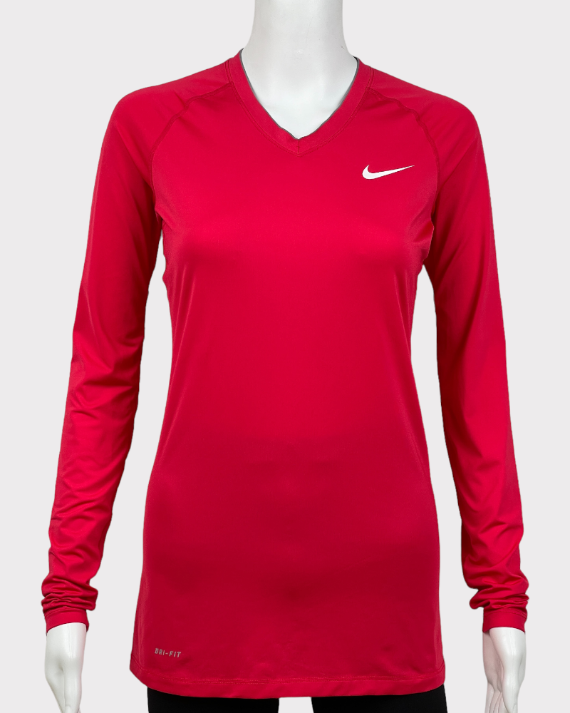 Nike Pro Pink Long-Sleeve Active Top (S)