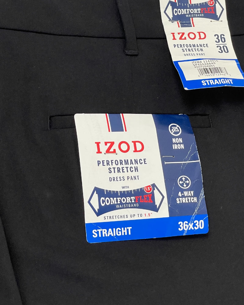 IZOD Men’s Black Performance Stretch Dress Pants (W36)