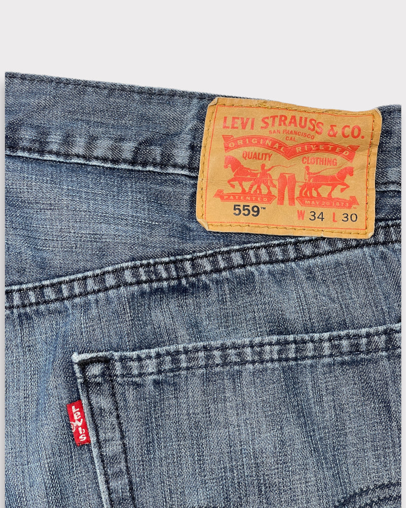 Levi's Men's 559 Faded Dark-Wash Blue Jeans (W34)