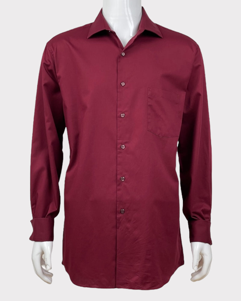 Van Heusen Maroon Flex Collar Classic Fit Shirt (M-L)