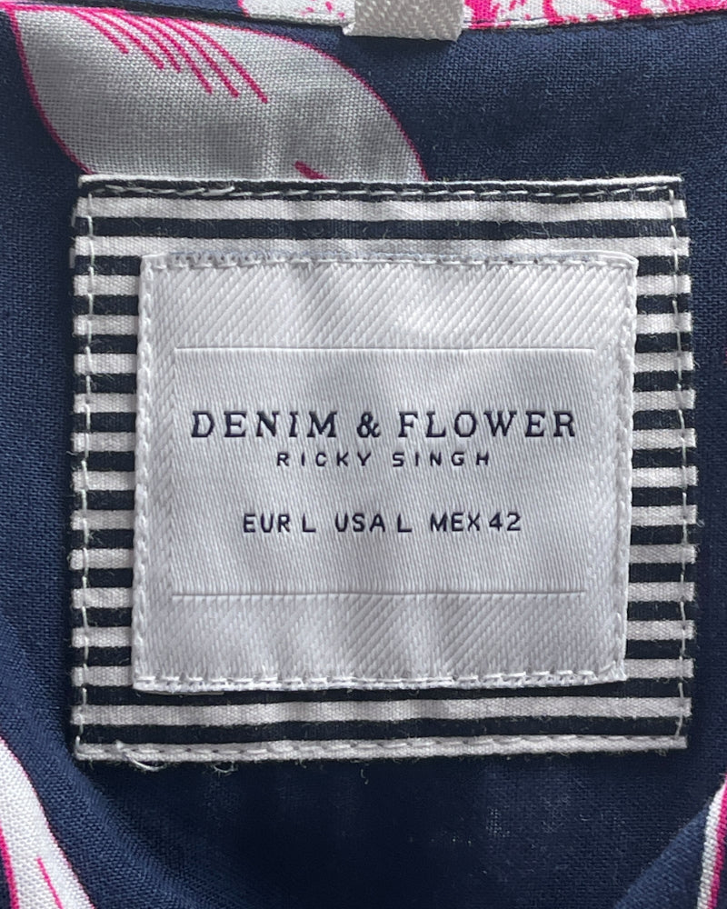 Denim &amp; Flower Hawaiian Shirt (L)