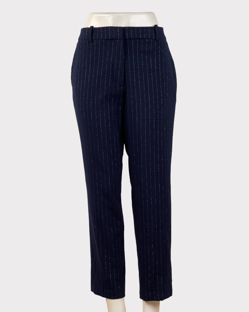 H&M Navy Blue Striped Slacks (W34)