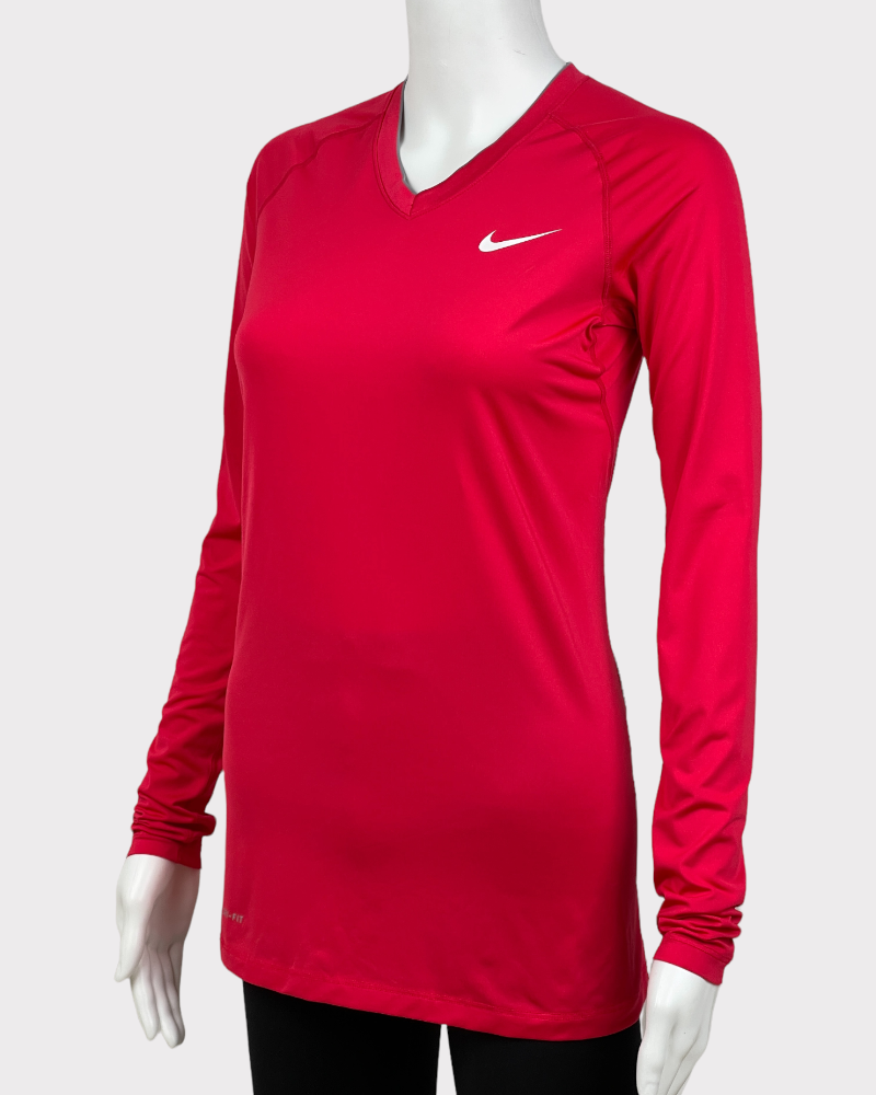 Nike Pro Pink Long-Sleeve Active Top (S)