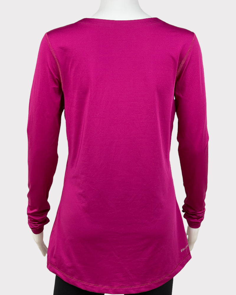 Nike Pro Magenta Long-Sleeve Active Top (L)