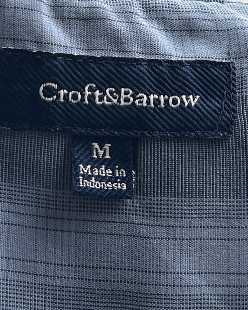 Croft & Barrow Blue Short-Sleeve Shirt (M)