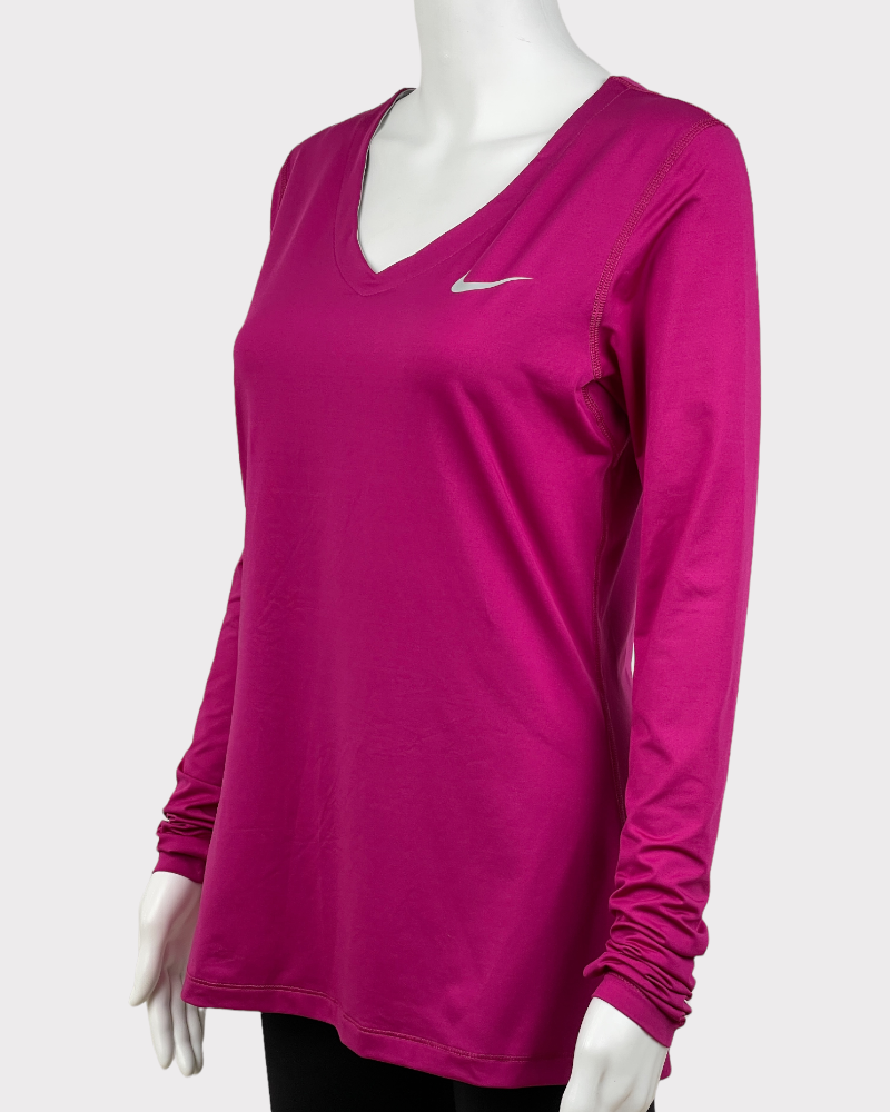 Nike Pro Magenta Long-Sleeve Active Top (L)