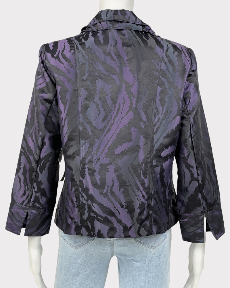 Erin London Purple Black Blue Printed Blazer (M)