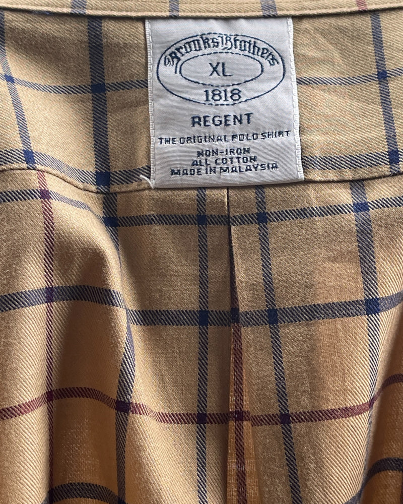 Brooks Brothers Beige Check Shirt (XL)